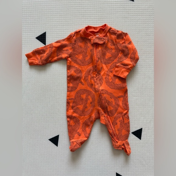 Carter’s|Baby gender neutral Orange Pumpkin Patterned footsies pajamas•••3M,CUTE - Picture 4 of 5